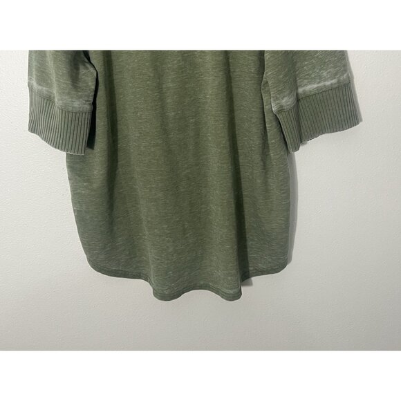 Jane And Delancey V Neck Green Short Sleeve Shirt Size XL Button Detail - Picture 10 of 14